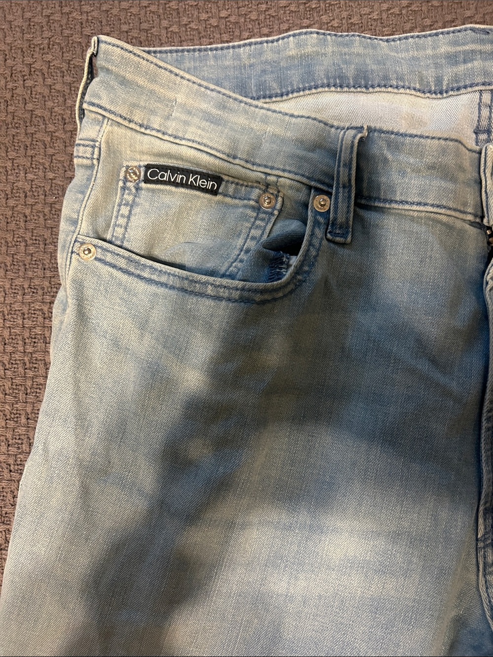 Calvin Klein Faded Light Blue Denim Jeans